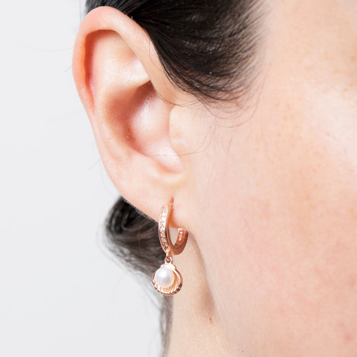 Elegant Freshwater Pearl Hoop Earrings