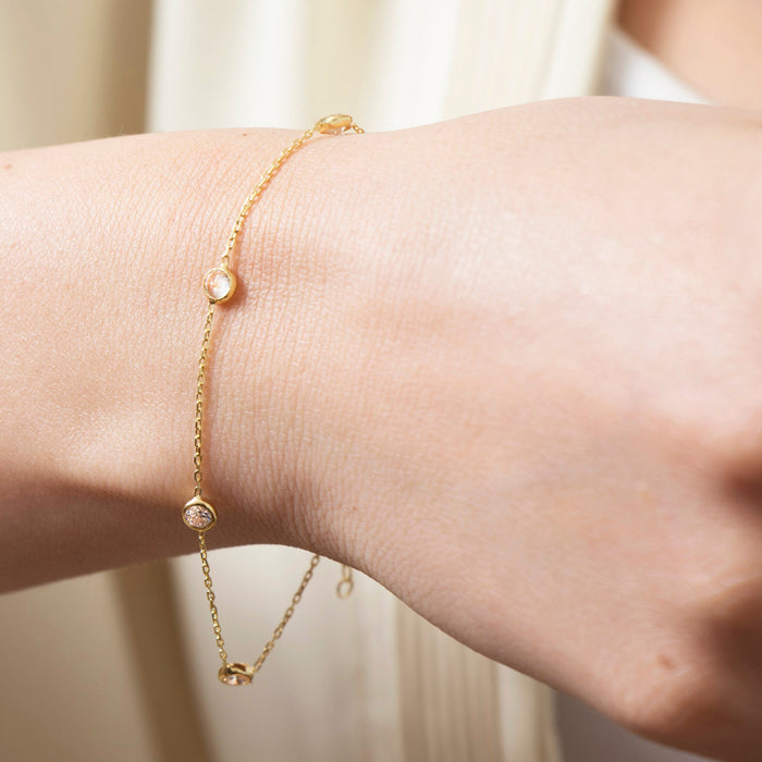 Dainty CZ Station Bracelet