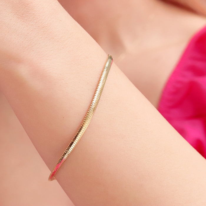 14K Solid Gold Snake Chain Bracelet
