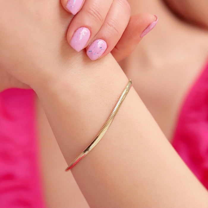 14K Solid Gold Snake Chain Bracelet