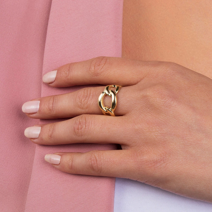 Chunky Gold Chain Ring