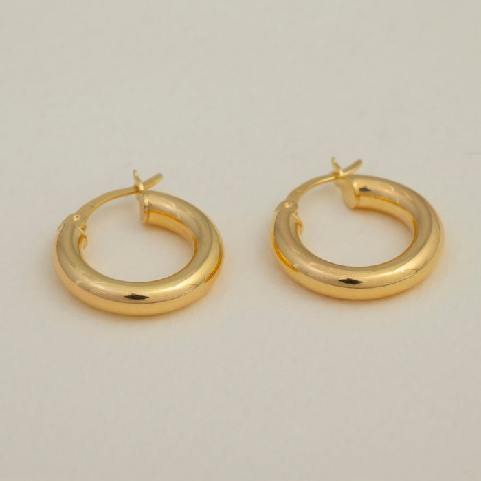 Thick Gold Hoop Earrings 20 mm