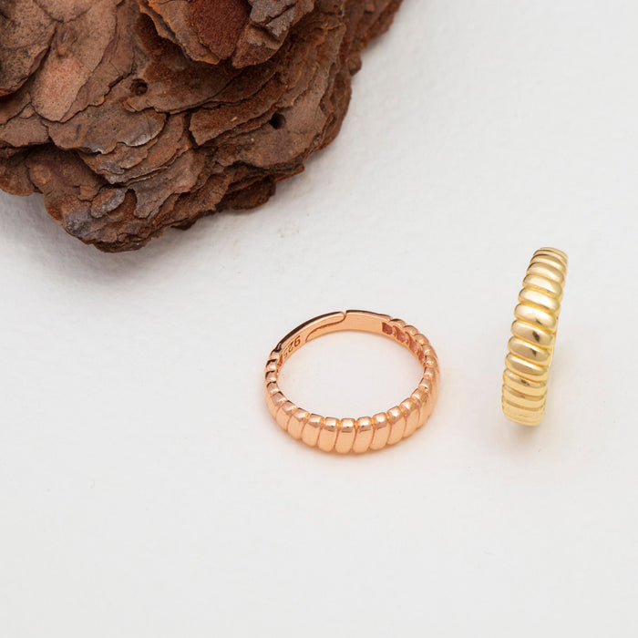 Gold Croissant Dome Ring