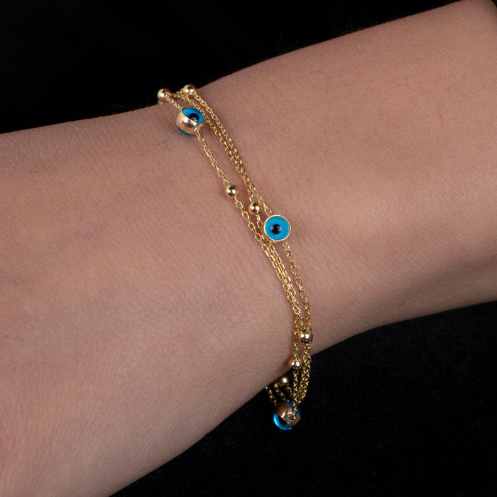 Dainty Gold Evil Eye Bracelet