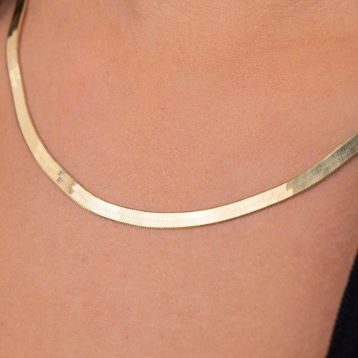 Gold Vermeil Herringbone Chain Necklace