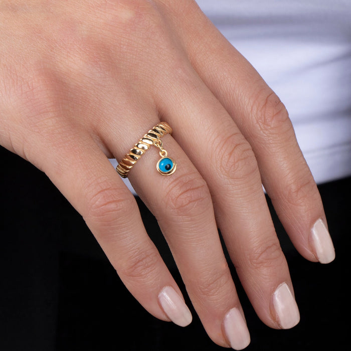 14k Gold Vermeil Evil Eye Ring