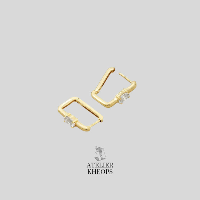 Gold Geometric Huggie Hoop Earrings