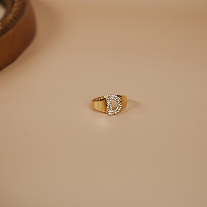 Personalized 14k Solid Gold Initial Ring