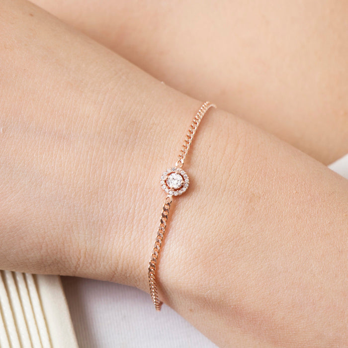 Gold Vermeil Cubic Zirconia Solitaire Bracelet