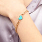Heart Bracelet with Blue Enamel