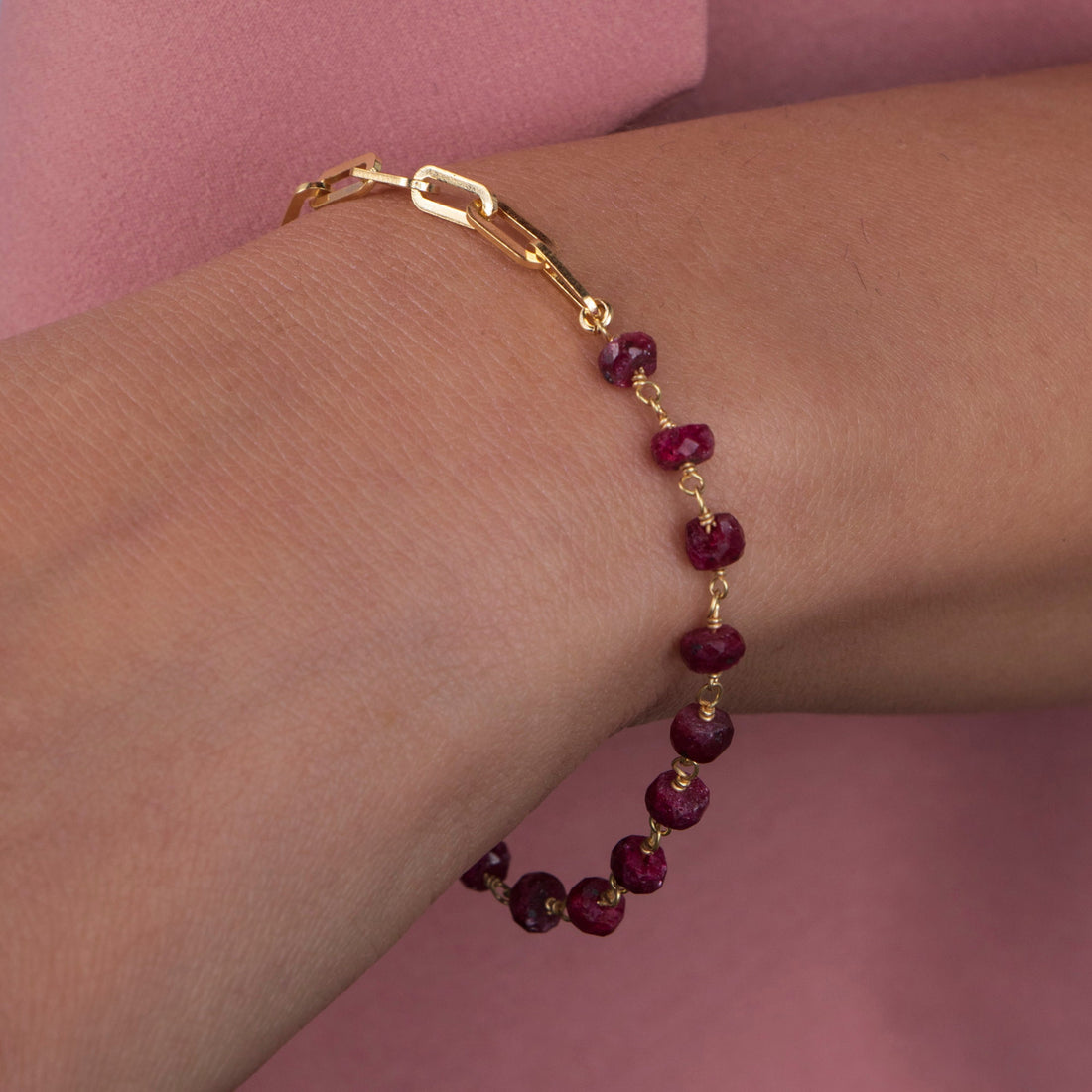 Garnet January Birthstone Bracelet