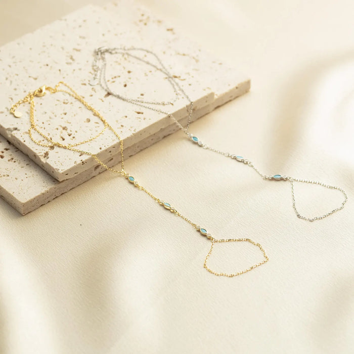 Turquoise Hand Chain Bracelet