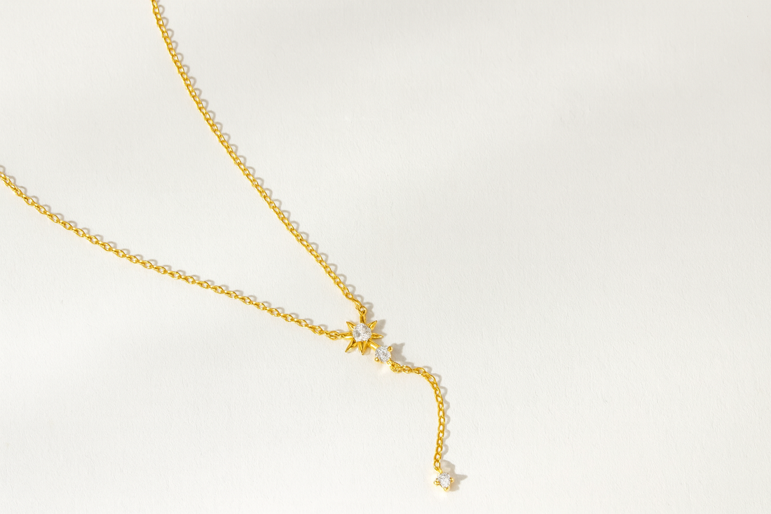 Gold Star Lariat Necklace