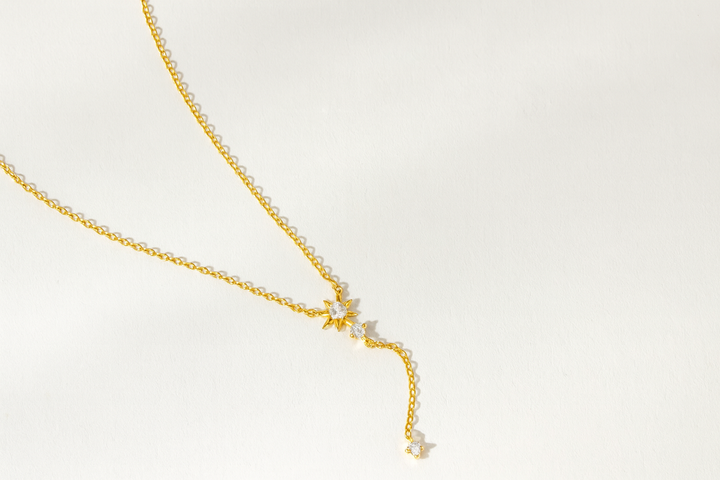 Gold Star Lariat Necklace
