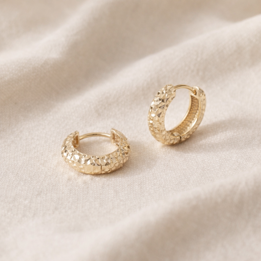 Engraved Huggie Hoop Earrings