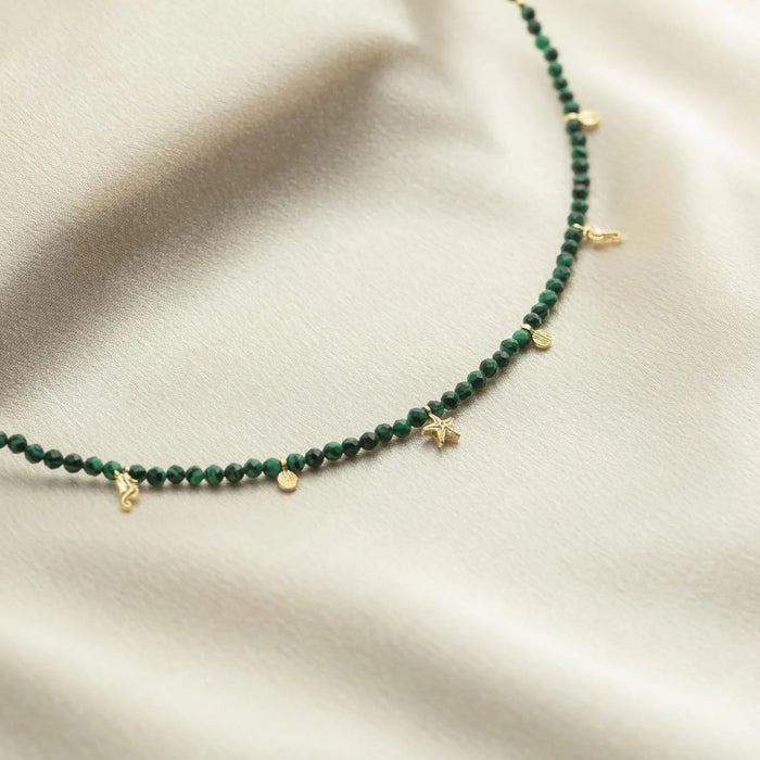 Green Malachite Sea Charm Necklace