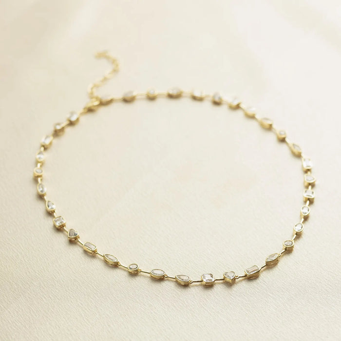 Bezel Set Crystal Necklace