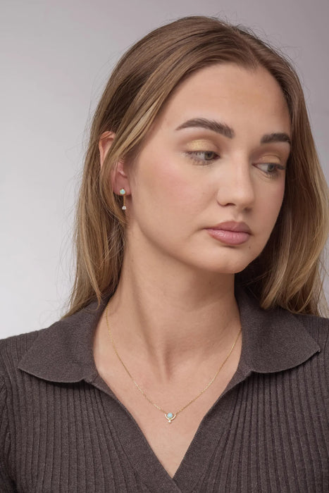 Blue Opal Dangle Earrings