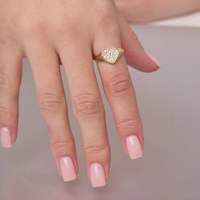 Pave Diamond Signet Ring