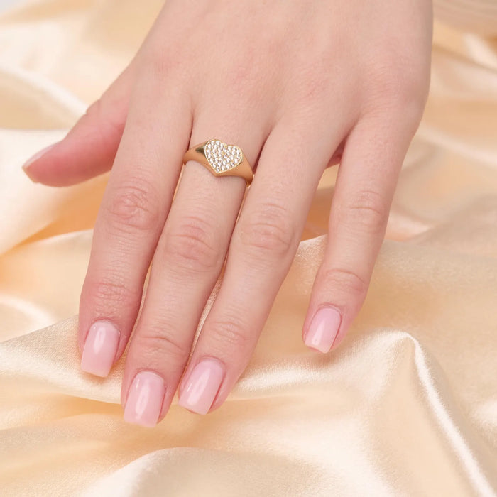 Pave Diamond Signet Ring