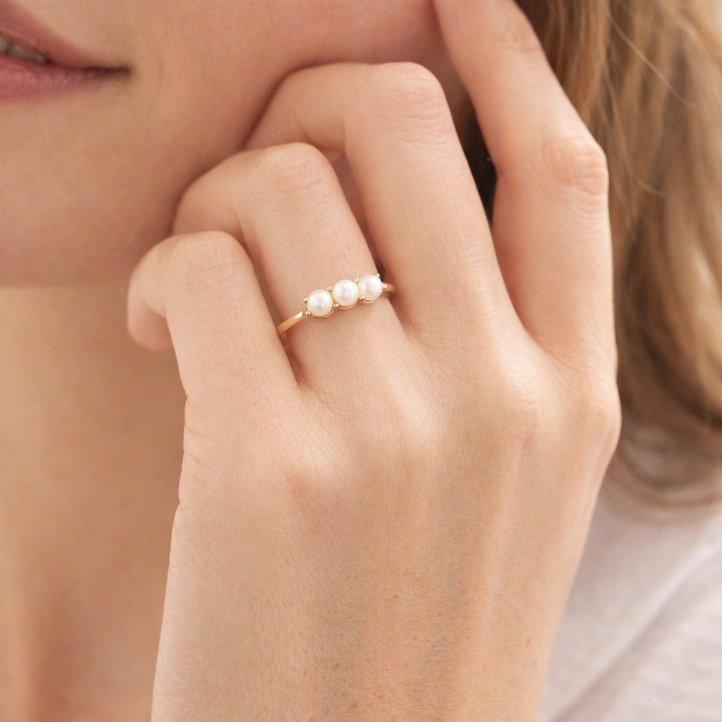 Triple Pearl Ring