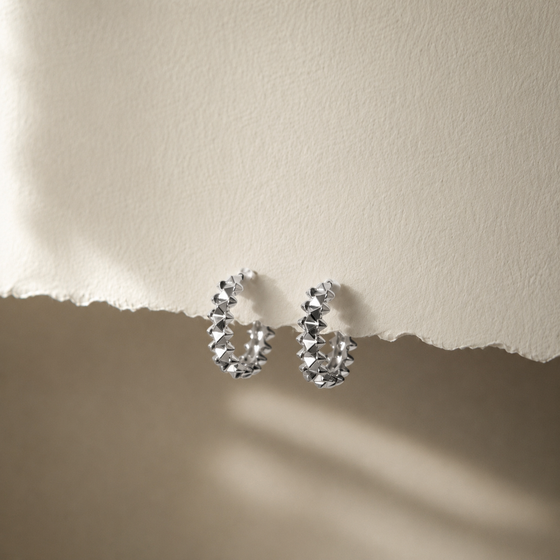 Textured Huggie Hoops