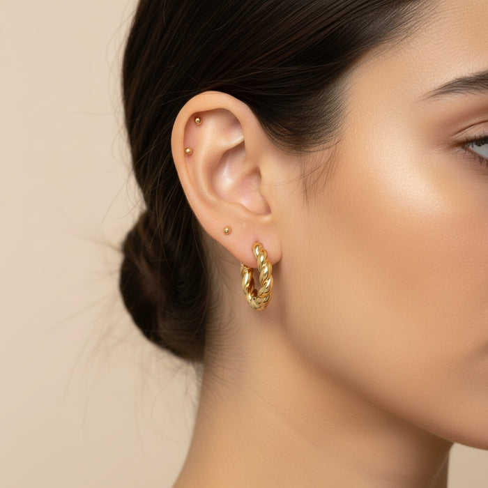 Twisted Gold Hoops