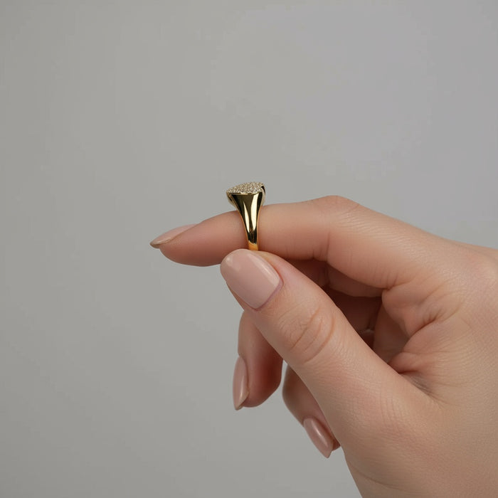 Pave Diamond Signet Ring